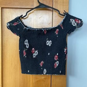 Over the shoulder cropped top